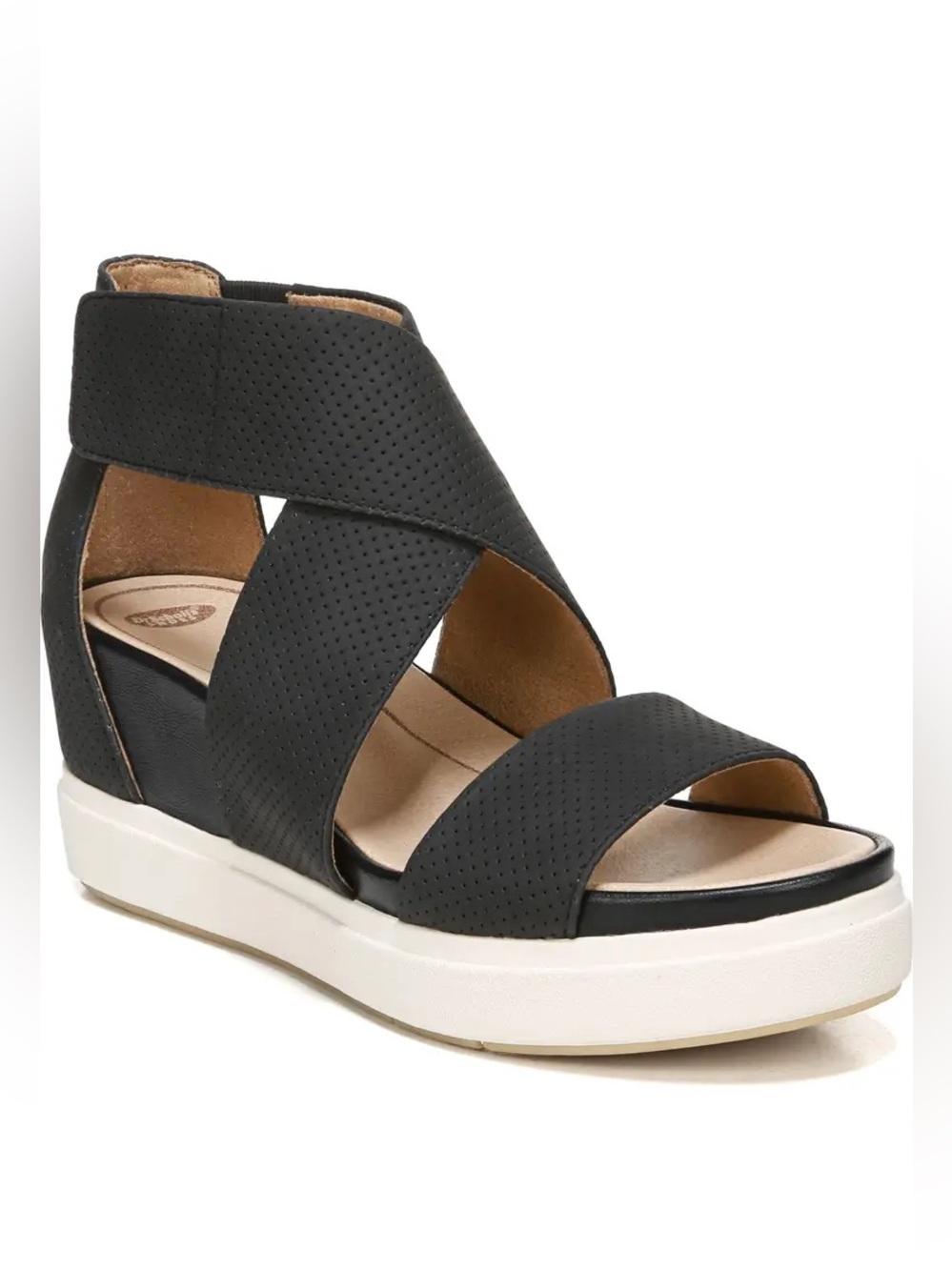 Dr. Scholl's Sheena Sport Sandal Perforated Charcoal Wedge Sandals Size 9
